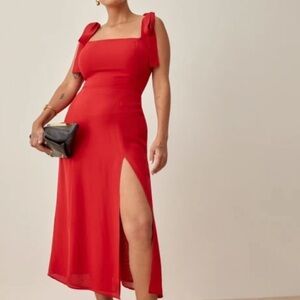 Reformation Twilight Dress Cherry Red Size 6